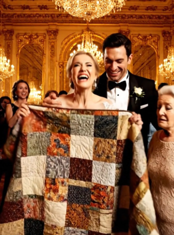 J’ai offert à mon petit-fils un cadeau de mariage que j’avais cousu de mes propres mains, mais sa mariée l’a soulevé devant tous les invités et a commencé à s’en moquer