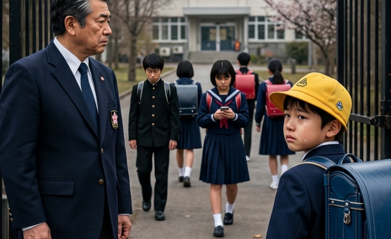 毎朝、彼は学校の門の前に立ち、子供たちをじっと観察するような目でついて回っていた Source: https://81hiphop.com/jeden-morgen-stan