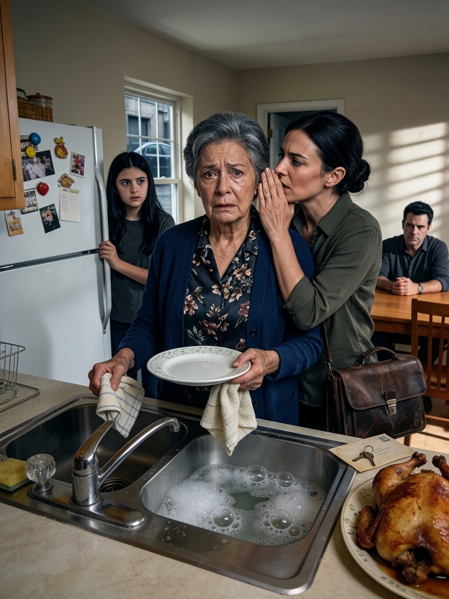 Après un dîner en famille, alors que je rangeais la cuisine, ma belle-fille s’est penchée vers moi et m’a chuchoté : « Vieille sorcière, je ne te supporte que grâce à mon mari. » J’ai ri et répondu : « Ne t’inquiète pas, tu ne me reverras plus. » Le lendemain même, j’ai fait changer les serrures de la maison et…