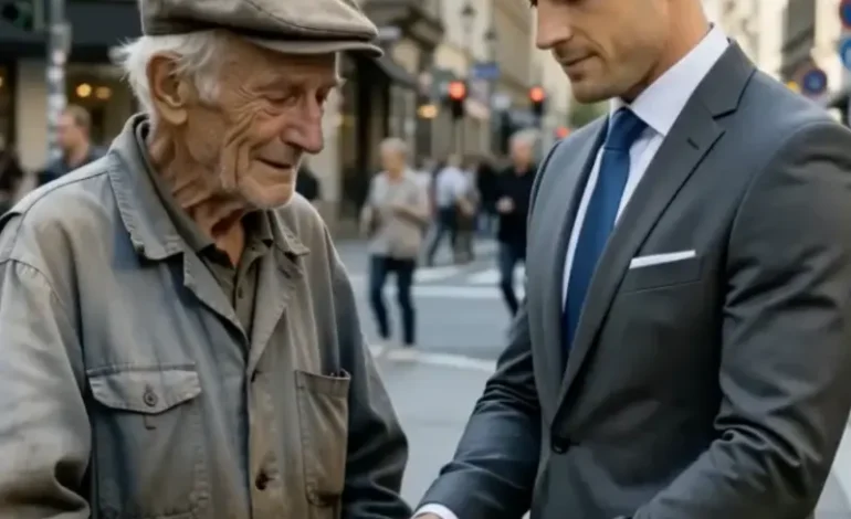 Ein heimlicher Akt der Dankbarkeit auf einer belebten Straße