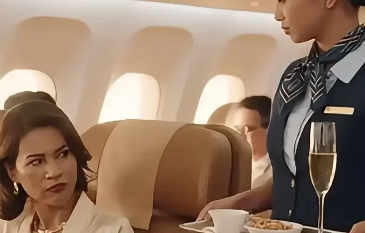 Ein unerwarteter Moment in der First Class sorgt für gespannte Stille über den Wolken