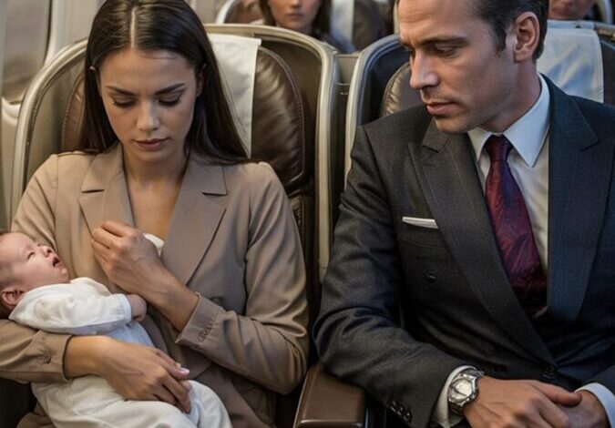 Ein arroganter Erstklasse-Reisender verspottete eine erschöpfte Mutter mit ihrem weinenden Baby vor allen Passagieren – ohne zu ahnen, dass dieser grausame Moment schon bald sein eigenes Schicksal besiegeln würde