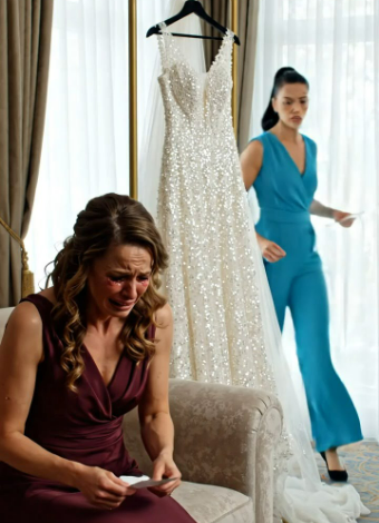 Ich zog den Kleidersack auf, der mein Hochzeitskleid enthielt, am Morgen der Zeremonie auseinander – und darin war etwas, das ich nie ausgewählt hatte: ein voluminöseres, aufgeplustertes Kleid, übersät mit Strasssteinen.