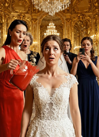 Puis elle a dévissé le couvercle et, d’un geste rapide du bras, a versé une épaisse peinture à l’huile rouge sur le devant de ma robe de mariée.