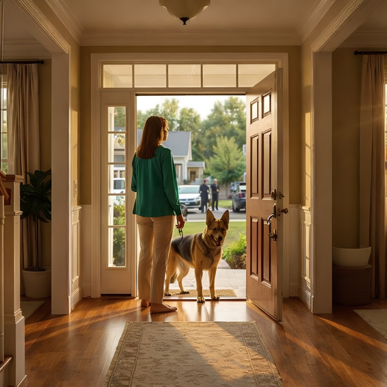 An diesem Morgen verhielt sich mein Hund völlig anders als sonst: Er stellte sich vor die Haustür, ließ mich nicht hinaus und wich keinen Schritt von meiner Seite. Zuerst hielt ich sein Verhalten für eine Laune oder reine Anhänglichkeit, doch je verzweifelter er versuchte, mich aufzuhalten, desto seltsamer erschien mir die Situation. Nur kurze Zeit später traf die Polizei ein und erklärte mir etwas, das mir einen Schauer über den Rücken jagte – mein treuer Hund hatte offenbar erkannt, was ich nicht sehen konnte, und mir durch sein ungewöhnliches Verhalten möglicherweise das Leben gerettet.