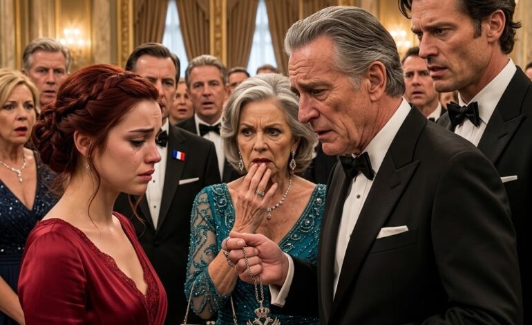 Mon mari m’a cachée lors d’un gala de milliardaires à cause de ma robe « bon marché » — puis son patron a vu mon collier et a révélé un secret vieux de 30 ans