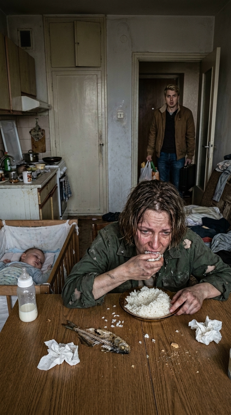Ich zahlte meiner Mutter 25.000 Dollar im Monat für die Pflege meiner Frau nach der Geburt – dann kam ich früher nach Hause und fand sie beim Essen verdorbener Essensreste vor.
