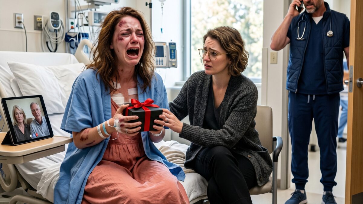 Die grausame Wahrheit hinter dem Geschenk, das sie im Krankenhaus erhielt, nachdem sie den schlimmsten Verrat ihres Lebens überlebt hatte und glaubte, endlich wieder Hoffnung zu finden, bis eine einzige Schachtel ihre gesamte Vergangenheit zerstörte und eine Familie in den Abgrund riss