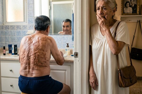 „35 JAHRE LANG SCHLOSS SICH MEIN MANN UM 4 UHR MORGENS IM BADEZIMMER EIN. ALS MEIN SOHN DIE TÜR EINTRAT, ZERSTÖRTE DAS SCHRECKLICHE GEHEIMNIS, DAS ER VERBORGEN HATTE, UNSERE SEELEN.“