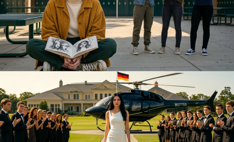 „Sie nannten sie das arme Mädchen, das niemand mochte – bis eines Tages ein schwarzer Hubschrauber auf dem Schulhof landete und eine Wahrheit enthüllte, die die gesamte Stadt erschütterte. Was danach geschah, verwandelte die Ausgestoßene in die mächtigste junge Frau der Region.“