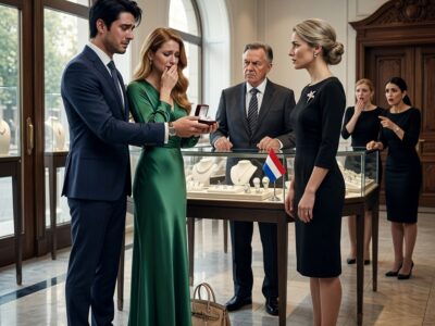 Ik stond verstijfd van ongeloof toen mijn man zonder enige schaamte de trouwring van mijn vinger schoof en deze aan de juwelier gaf met een verzoek dat mijn hart deed breken: hij wilde de ring kleiner laten maken voor zijn geliefde. Het gebeurde recht voor mijn ogen, alsof onze jaren samen niets meer betekenden. De mensen om ons heen wachtten op een uitbarsting, tranen of een scène. Maar ik zei geen woord. Ik maakte geen bezwaar en probeerde hem niet tegen te houden. In plaats daarvan bleef ik kalm staan, terwijl hij dacht dat hij had gewonnen en zijn geheim veilig verborgen bleef. Wat hij niet wist, was dat ik al iets had ontdekt wat alles zou veranderen. Dus wachtte ik geduldig op het moment waarop de waarheid eindelijk naar buiten zou komen. En toen dat gebeurde, werd een schokkend geheim onthuld dat niet alleen zijn plannen verwoestte, maar ook zijn hele wereld in één klap deed instorten.