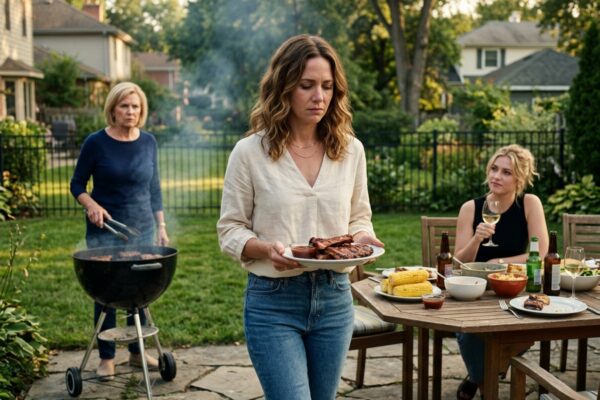Min mamma kallade mig “värdelös för den här familjen” på sin Memorial Day-grillfest medan hon höll silvertänger som en domarklubba. Min moster stirrade ner på sin papptallrik, min syster Amanda log in i sitt vinglas, och hela uteplatsen lät förolämpningen sitta där mellan revbenen och potatissalladen. Sedan vibrerade min telefon med en kalenderanlapp för Amandas sista intervju på Vanguard Holdings morgonen därpå, och namnet på den filen gjorde hennes lilla framträdande mycket farligare än hon visste. För första gången på flera år försökte jag inte bevisa mig vid bordet – jag bestämde mig för att låta rummet komma ikapp.
